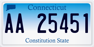 CT license plate AA25451