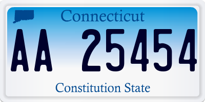 CT license plate AA25454