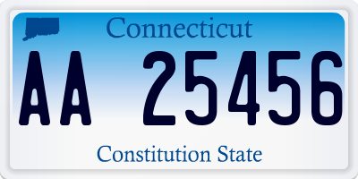 CT license plate AA25456