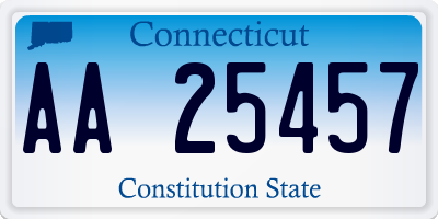 CT license plate AA25457