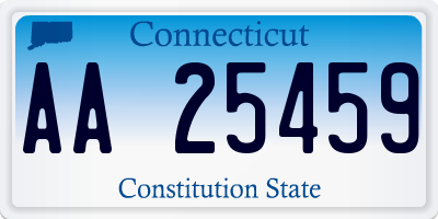 CT license plate AA25459