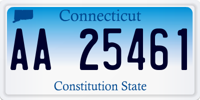 CT license plate AA25461