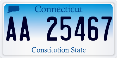 CT license plate AA25467