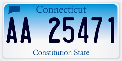 CT license plate AA25471