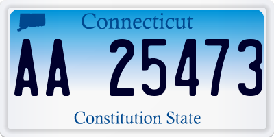 CT license plate AA25473