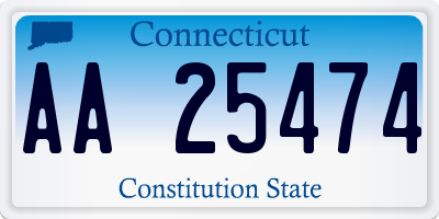 CT license plate AA25474