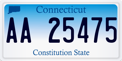 CT license plate AA25475