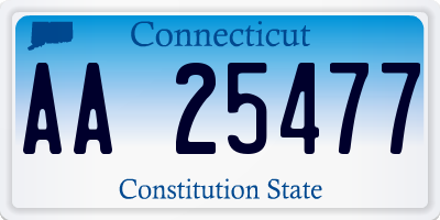 CT license plate AA25477