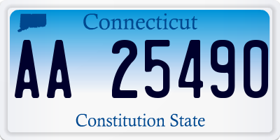 CT license plate AA25490