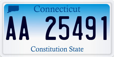 CT license plate AA25491