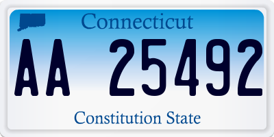 CT license plate AA25492