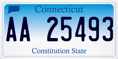 CT license plate AA25493