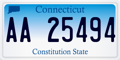 CT license plate AA25494