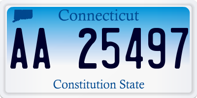 CT license plate AA25497