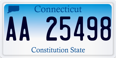 CT license plate AA25498