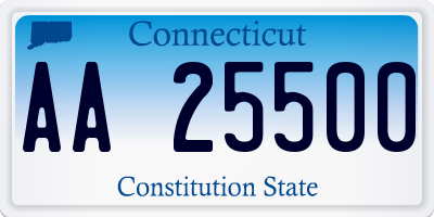 CT license plate AA25500