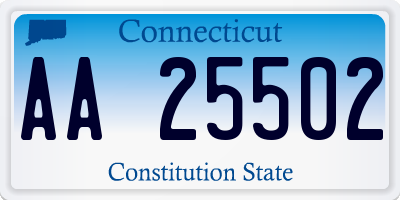 CT license plate AA25502