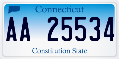 CT license plate AA25534