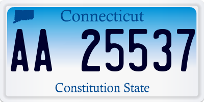 CT license plate AA25537