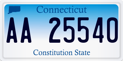 CT license plate AA25540