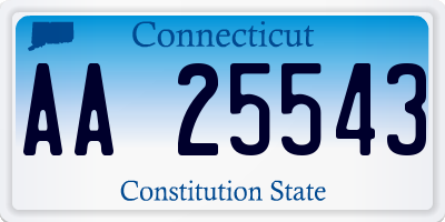 CT license plate AA25543