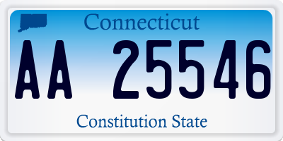 CT license plate AA25546