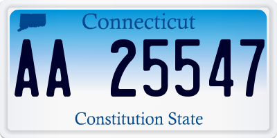 CT license plate AA25547