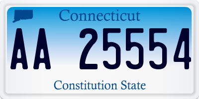 CT license plate AA25554