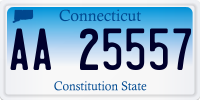 CT license plate AA25557