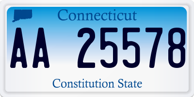 CT license plate AA25578