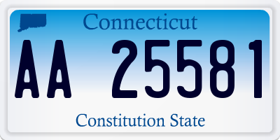 CT license plate AA25581