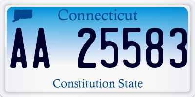 CT license plate AA25583