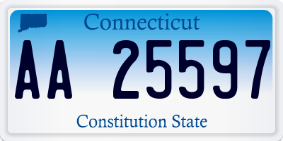 CT license plate AA25597