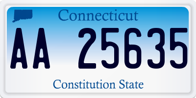 CT license plate AA25635