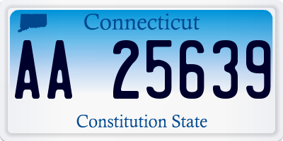 CT license plate AA25639