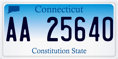 CT license plate AA25640