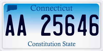 CT license plate AA25646