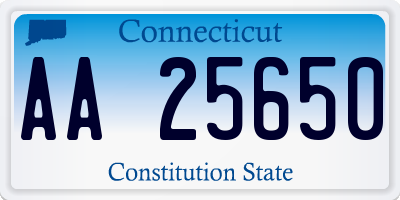 CT license plate AA25650