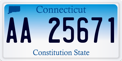 CT license plate AA25671