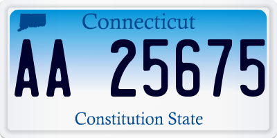 CT license plate AA25675