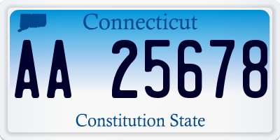 CT license plate AA25678