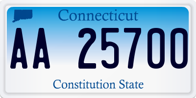 CT license plate AA25700