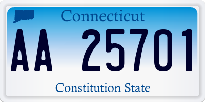 CT license plate AA25701