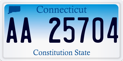 CT license plate AA25704