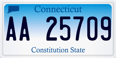 CT license plate AA25709