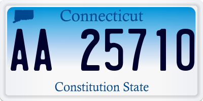 CT license plate AA25710