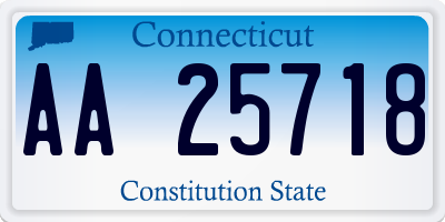 CT license plate AA25718