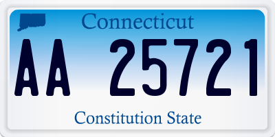 CT license plate AA25721