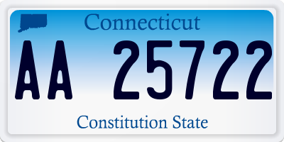 CT license plate AA25722