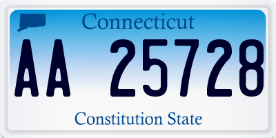 CT license plate AA25728